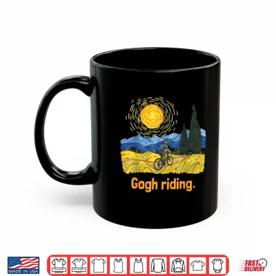 Mug Gogh Riding Funny Van Gogh Cycling Bicycle Pun Design Shirt