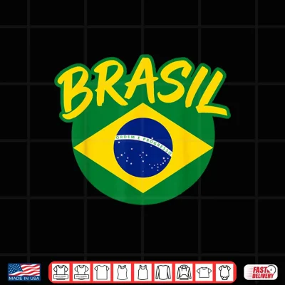 Design Brasil with Brazilian Flag Colors Men Women Kids Brazil Shirt