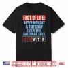 Retro Fact Of Life Monday Tuesday Workweek Humor Design Shirt