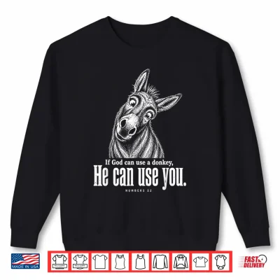 Sweatshirt If God Can Use A Donkey He Can Use You Christian Meme Shirt