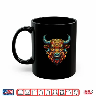 Mug Bull Portrait Taurus Animal Colorful Gym Shirt