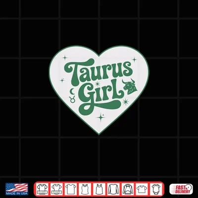 Design Taurus Girl Heart Zodiac Astrology Girls Shirt
