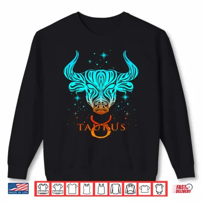 Sweatshirt Taurus Zodiac Sign Colorful Taurus Shirt