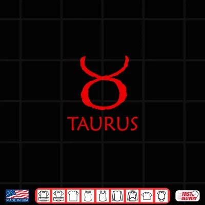 Design Taurus Zodiac Sign Red Symbol Stars April May Birthday Gift Shirt