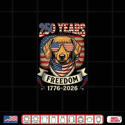 Design 250th Freedom 1776 2026 4th of July US Flag Dachshund Owner Shirt