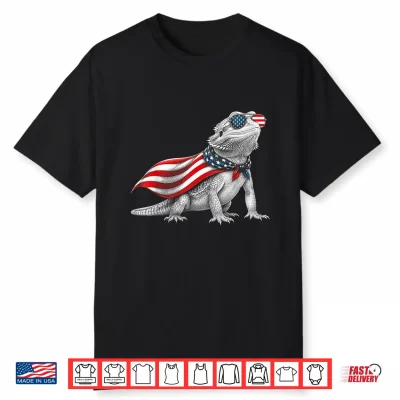 Bearded Dragon 4Th Of July Us American Flag Patriotic Shirt