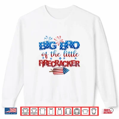 Sweatshirt Big Bro of The Little Firecracker 4th of July Birthday Shirt