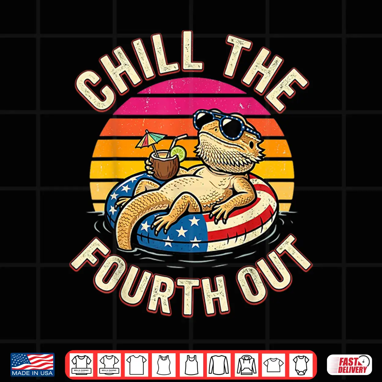 Bearded Dragon Chill The Fourth Out 4Th Of July Shirt Bearded Dragon Chill The Fourth Out 4Th Of July Shirt