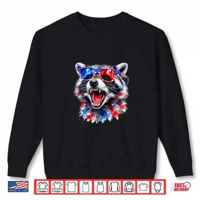 Funny Patriotic Raccoon Usa Flag Vintage 4Th Of July Art Shirt 2 Sweatshirt Funny Patriotic Raccoon USA Flag Vintage 4th of July Art Shirt
