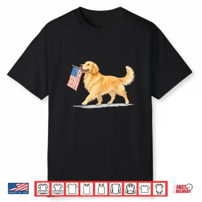Golden Retriever American Flag Golden Retriever 4Th Of July Shirt