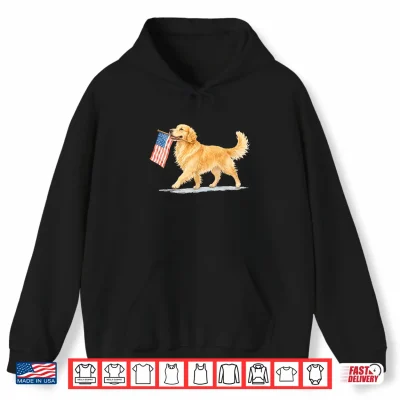 Hoodie Golden Retriever American Flag Golden Retriever 4Th of July Shirt