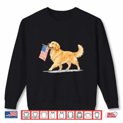 Sweatshirt Golden Retriever American Flag Golden Retriever 4Th of July Shirt