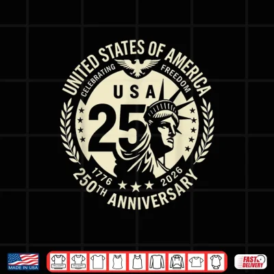 Design Patriotic 250th Anniversary USA 250 Years 4th of July Shirt
