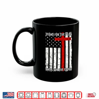 Mug Stand for Flag Kneel for Cross 250 Years Christian US Flag Shirt