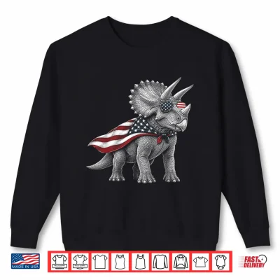 Triceratops 4Th Of July Us American Flag Patriotic Dinosaur Shirt 2 Sweatshirt Triceratops 4th of July US American Flag Patriotic Dinosaur Shirt