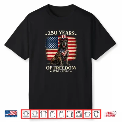 Cane Corso Dog 250 Years Of Freedom Usa Flag 4Th July Shirt
