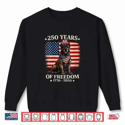 Sweatshirt Cane Corso Dog 250 Years of Freedom USA Flag 4th July Shirt