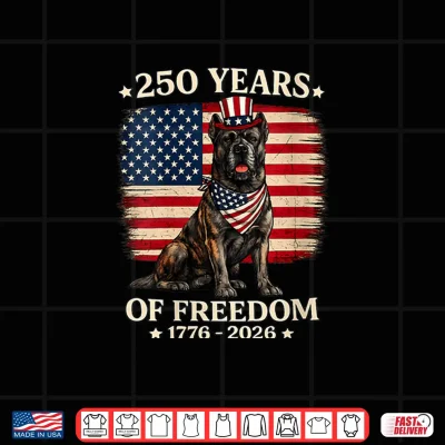 Design Cane Corso Dog 250 Years of Freedom USA Flag 4th July Shirt
