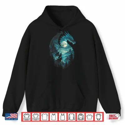Dragon Howling At Moon 90'S Vintage Retro Shirt 1 Hoodie Dragon Howling at Moon 90s Vintage Retro Shirt