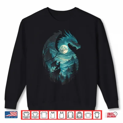 Dragon Howling At Moon 90'S Vintage Retro Shirt 2 Sweatshirt Dragon Howling at Moon 90s Vintage Retro Shirt