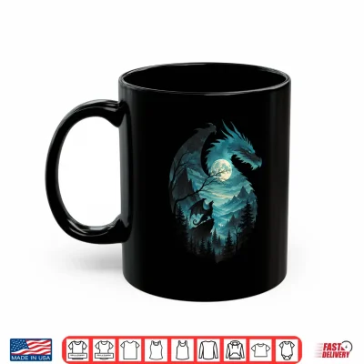 Dragon Howling At Moon 90'S Vintage Retro Shirt 3 Mug Dragon Howling at Moon 90s Vintage Retro Shirt