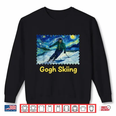 Sweatshirt Gogh Skiing Ski Funny Van Gogh Pun Winter Sports Art Design Shirt