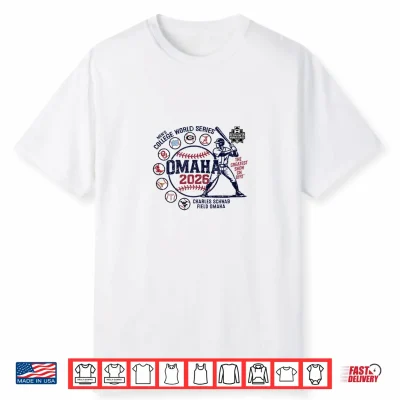 Men’S College World Series 2026 Ncaa Baseball 8 Team Gray Shirt