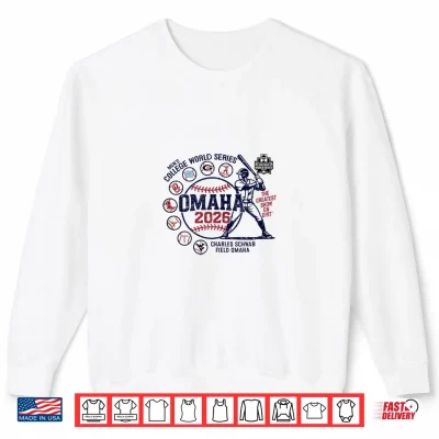 Sweatshirt Mens College World Series 2026 NCAA Baseball 8 Team Gray Shirt