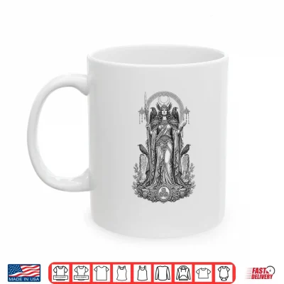 Mug Morrigan Celtic Raven Goddess Sacred Warrior Line Art Shirt