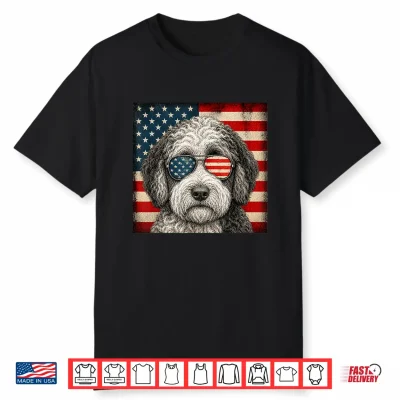 Sheepadoodle 4Th Of July Us American Flag Dog Patriotic Shirt