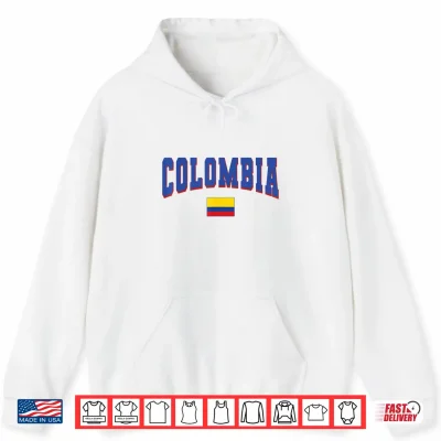 Hoodie Colombia National Flag Proud Colombian Men Women Yellow Shirt