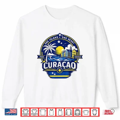Sweatshirt Curacao Island Pride Heritage Souvenir Caribbean Flag Shirt