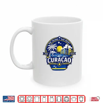 Mug Curacao Island Pride Heritage Souvenir Caribbean Flag Shirt