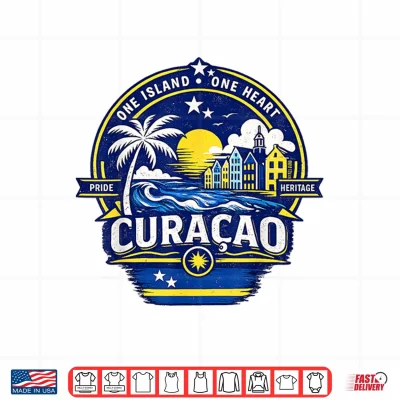 Design Curacao Island Pride Heritage Souvenir Caribbean Flag Shirt