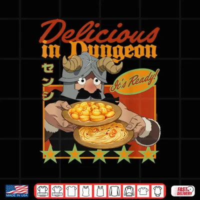 Delicious In Dungeon Senshi It'S Ready Portrait Kanji Anime Shirt 4 Design Delicious in Dungeon Senshi Its Ready Portrait Kanji Anime Shirt