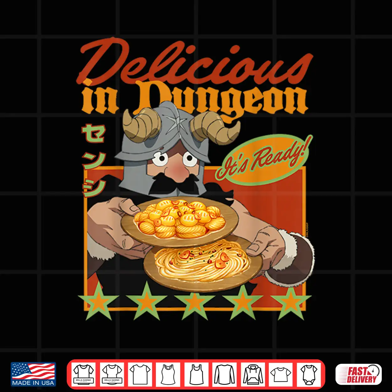 Delicious In Dungeon Senshi It’S Ready Portrait Kanji Anime Shirt Delicious In Dungeon Senshi It’S Ready Portrait Kanji Anime Shirt