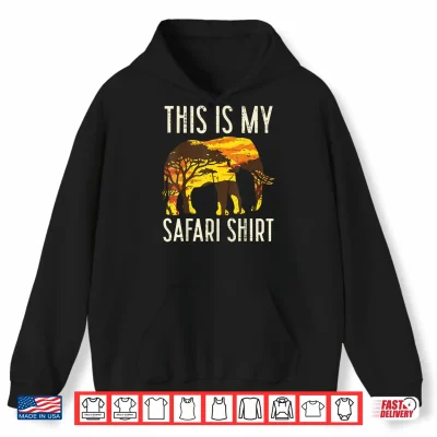 Hoodie This is My Safari Shirt Elephant Wildlife Men Women Kids Shirt