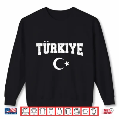 Sweatshirt Turkiye National Flag Turkish Men Women Kids Vintage Red Shirt