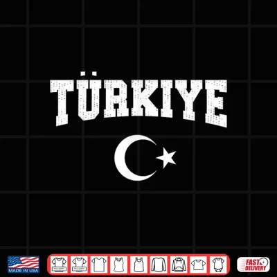 Design Turkiye National Flag Turkish Men Women Kids Vintage Red Shirt