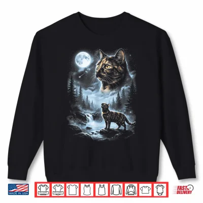 Sweatshirt Vintage Tortoiseshell Cat Howling to The Moon Shirt