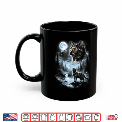 Mug Vintage Tortoiseshell Cat Howling to The Moon Shirt