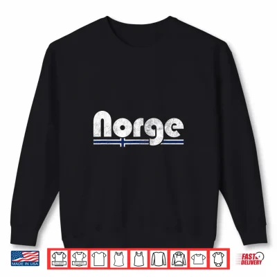 Sweatshirt Norway Norge Fan Retro Vintage Flag Shirt