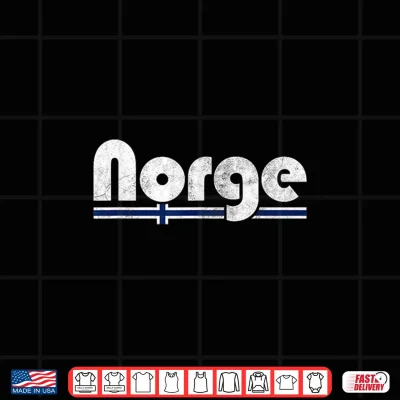 Design Norway Norge Fan Retro Vintage Flag Shirt