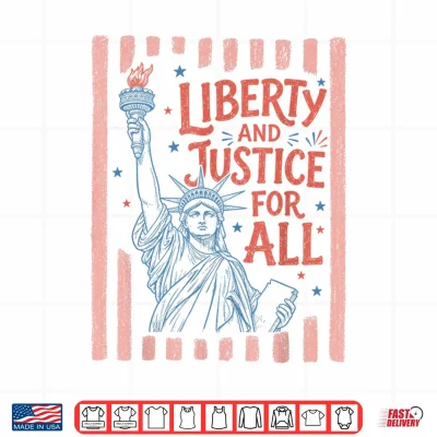 Design Retro Funny 4th of July with Liberty and Justice for All Shirt