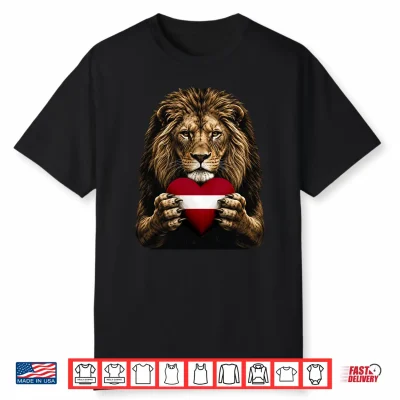 Latvia Flag Heart Pride Country Heritage Lion Latvian Shirt