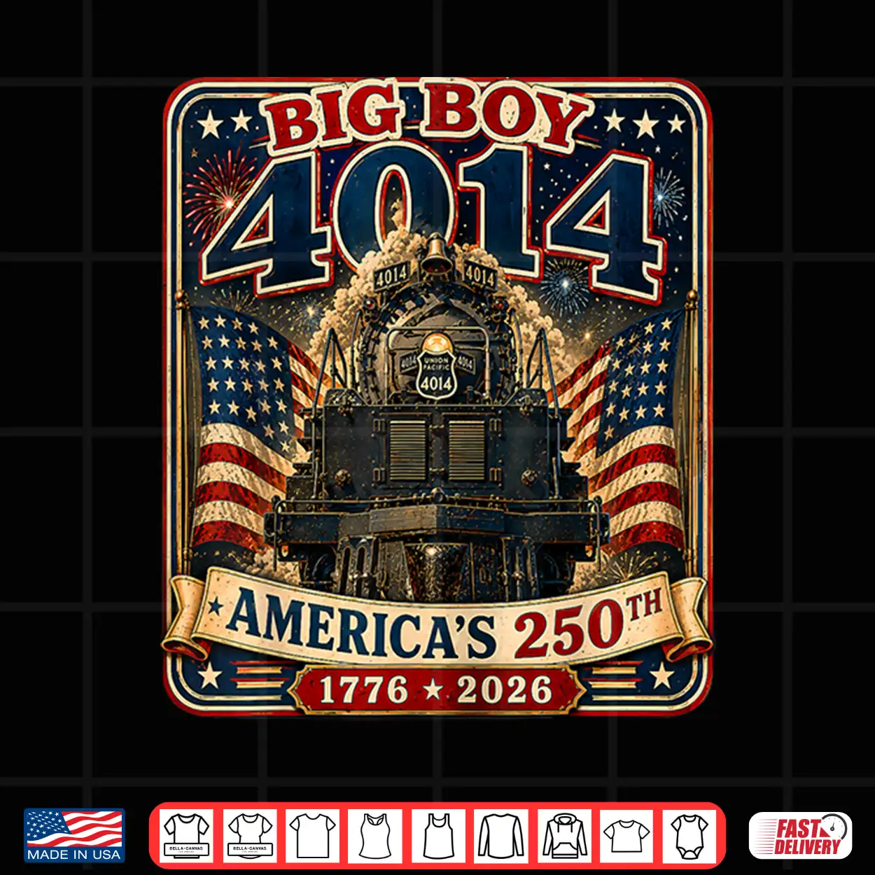 Vintage Big Boy 4014 Train 4Th Of July 250Th Anniversary Usa Shirt Vintage Big Boy 4014 Train 4Th Of July 250Th Anniversary Usa Shirt