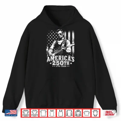 Hoodie Retro Abe Lincoln Guitar United States 250 Anniversary Shirt