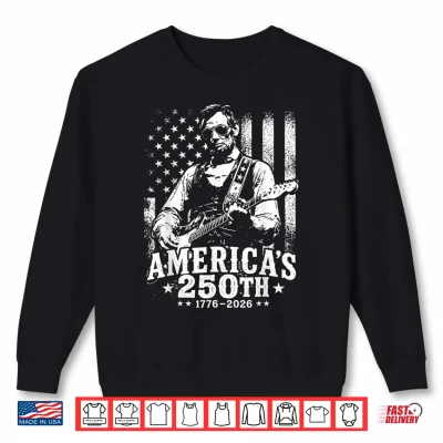 Sweatshirt Retro Abe Lincoln Guitar United States 250 Anniversary Shirt