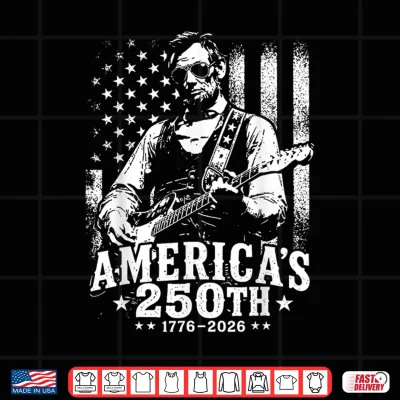 Design Retro Abe Lincoln Guitar United States 250 Anniversary Shirt