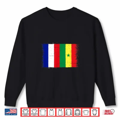 Sweatshirt Vintage Senegal France Flag for Proud Senegalese French Fan Shirt